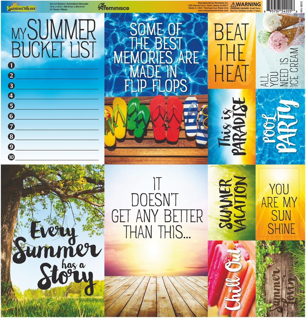 Summertime 12x12 Poster Sticker