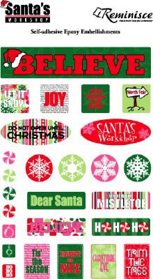 Santa's Workshop Expoxy Stickers