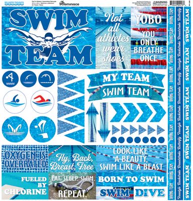 Swim Team 12x12 elements Sticker