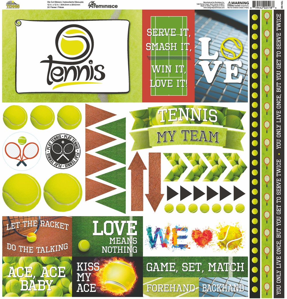 Tennis 12x12 Elements Sticker