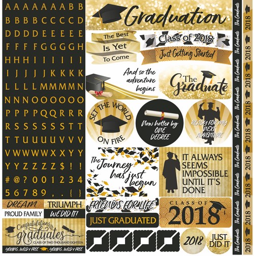 The Graduate 2018 12x12 Alpha Sticker