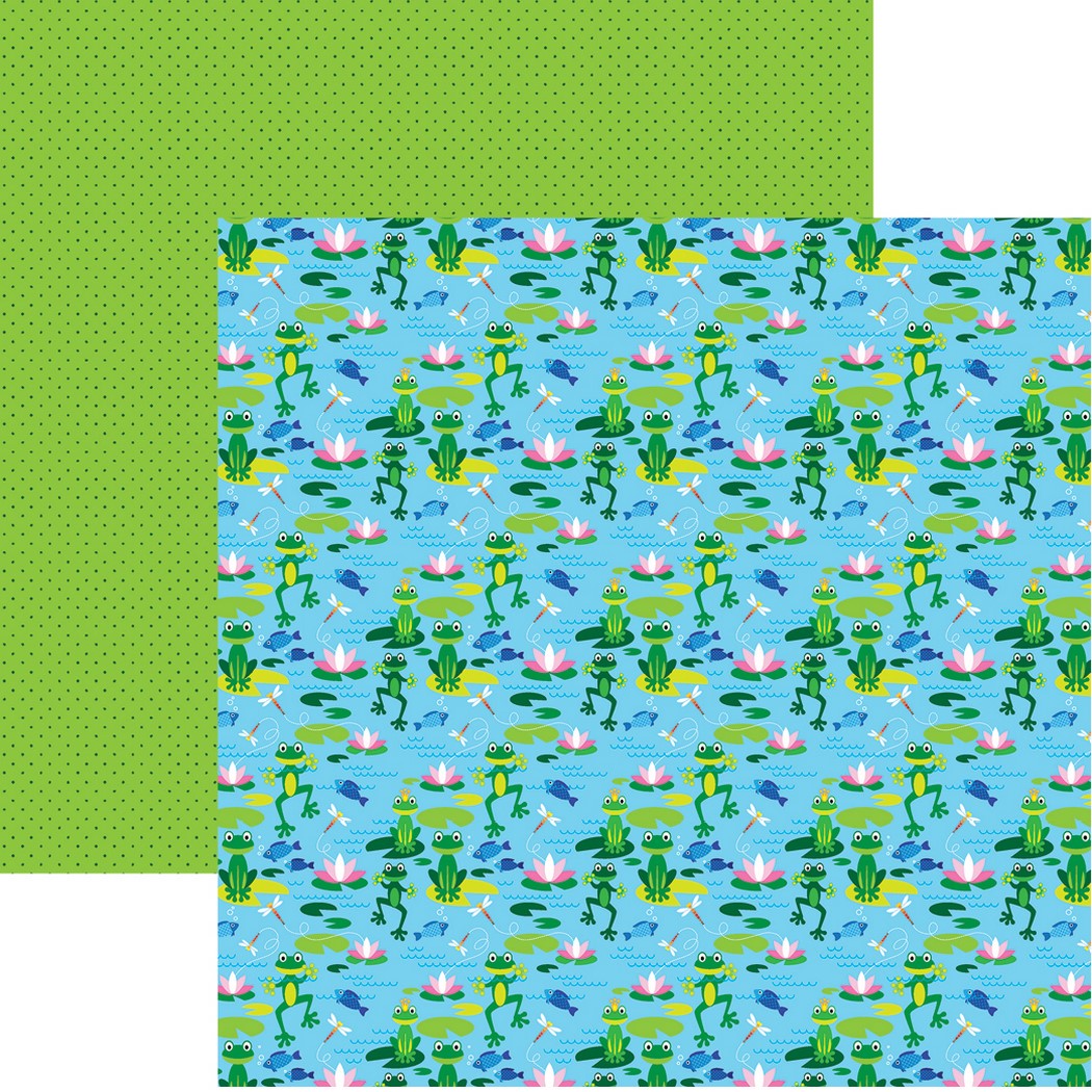 The Menagerie: Happy Frogs Scrapbook Paper