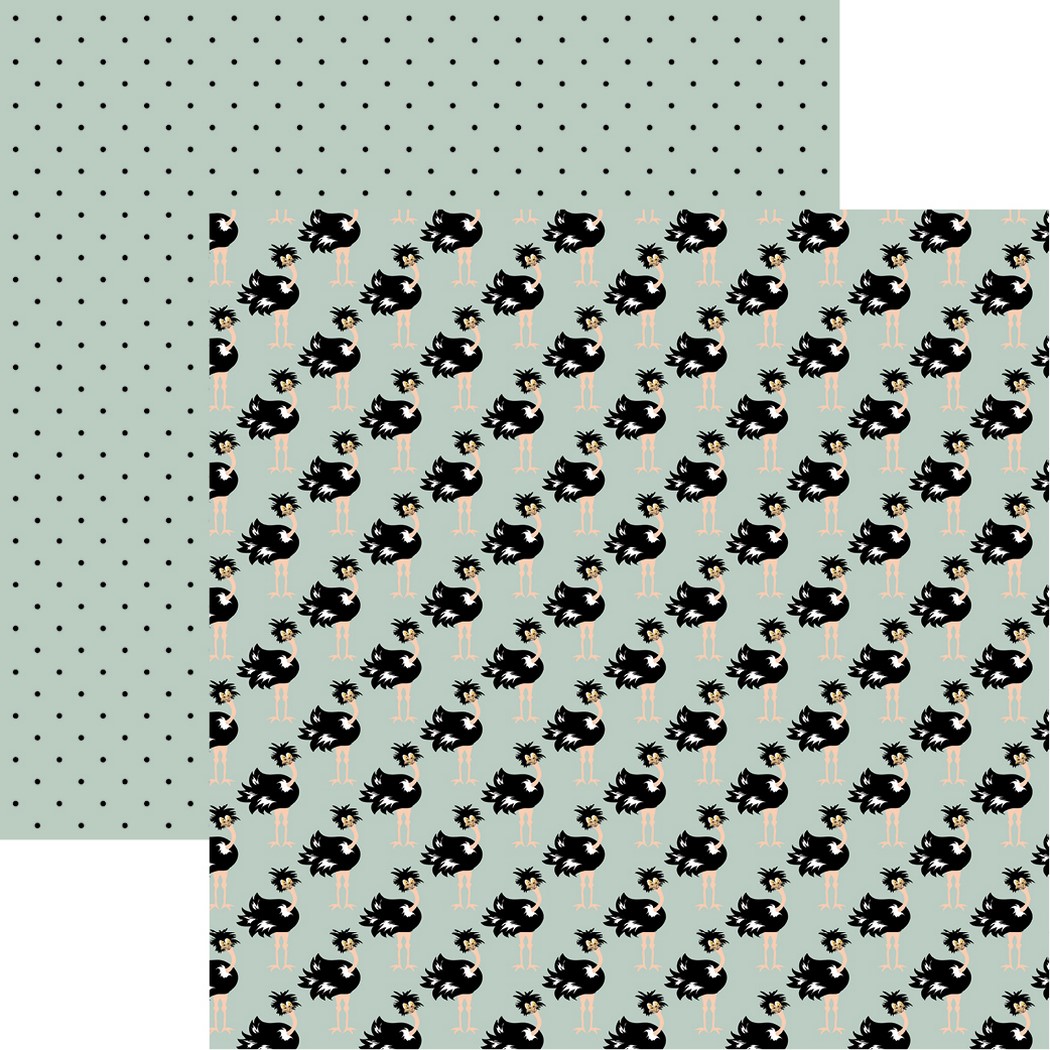 The Menagerie: Wild & Crazy Ostriches Scrapbook Paper