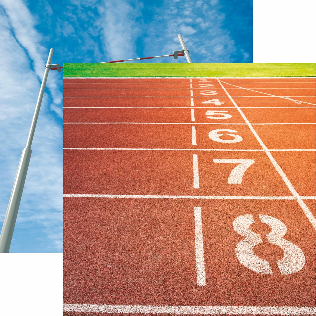 Track and Field Collection: Running Lanes Scrapbook Paper