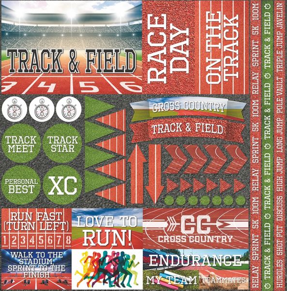 Track and Field 12x12 Elements Sticker