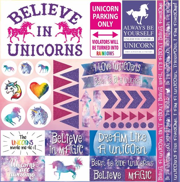 Unicorn Magic 12x12 Elements Sticker