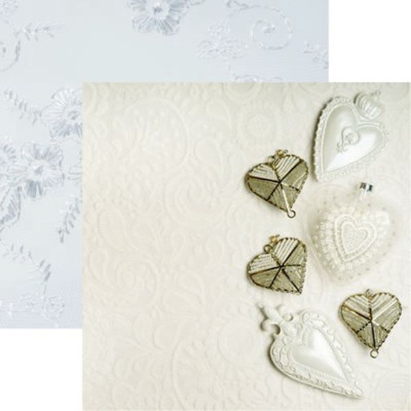 Vintage Lace: Lace & Hearts Scrapbook Paper