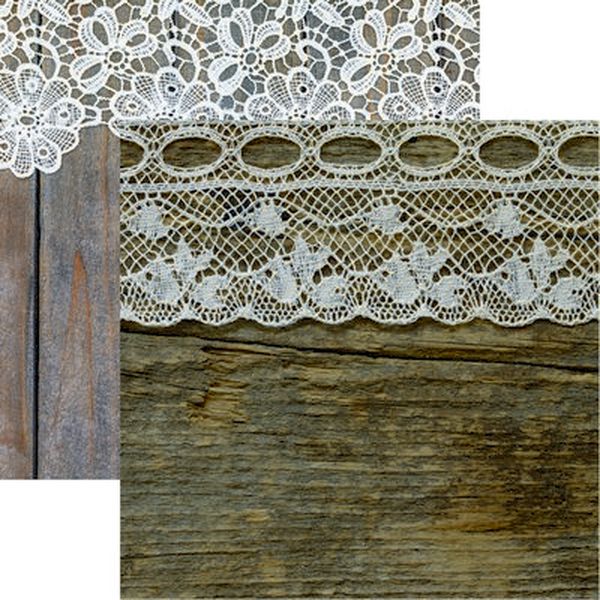 Vintage Lace: Lace & Wood Too Scrapbook Paper