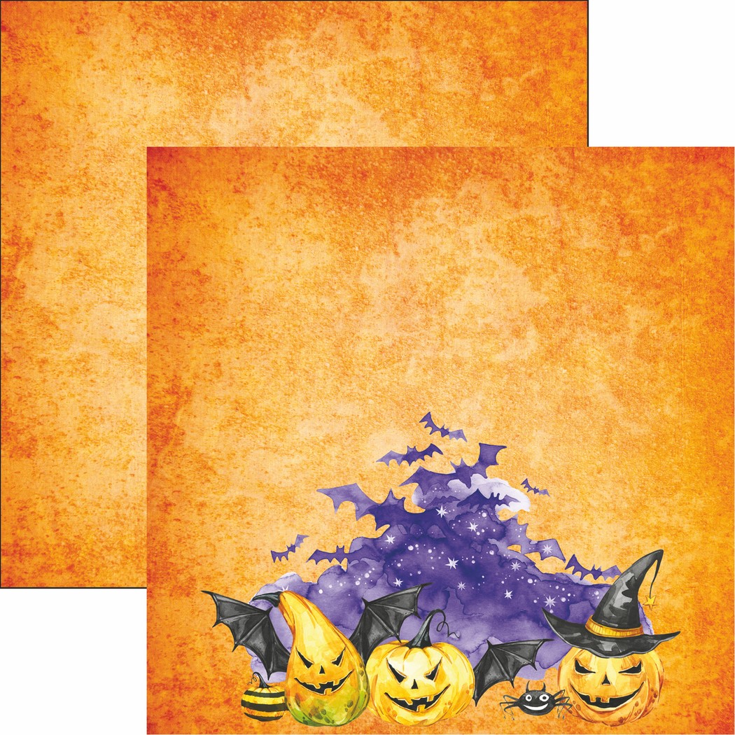 Watercolor Halloween: Halloween Night Scrapbook Paper