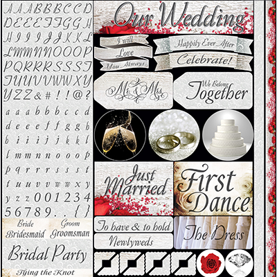 Wedding Day: 12x12 Alpha Variety Sticker