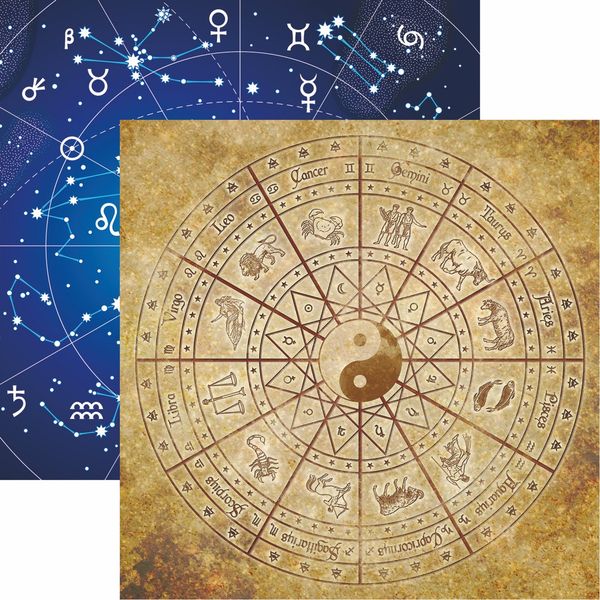 What's Your Sign?: Wheel of the Zodiac Scrapbook Paper