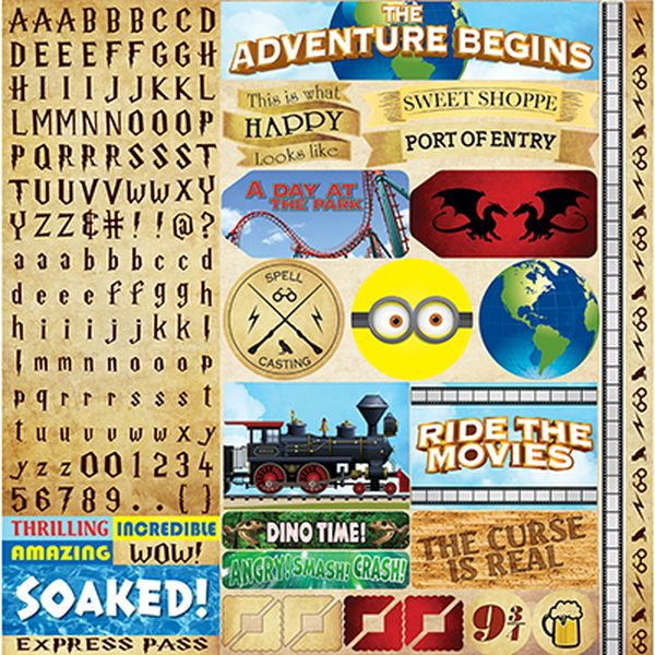 Worlds of Adventure: WOA 12x12 Alpha Variety Sticker