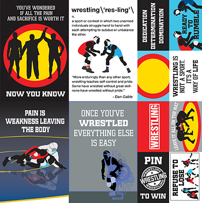 Wrestling: 12x12 Poster Sticker