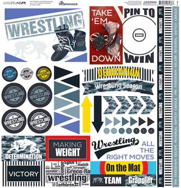 Wrestling 12x12 Elements sticker sheet