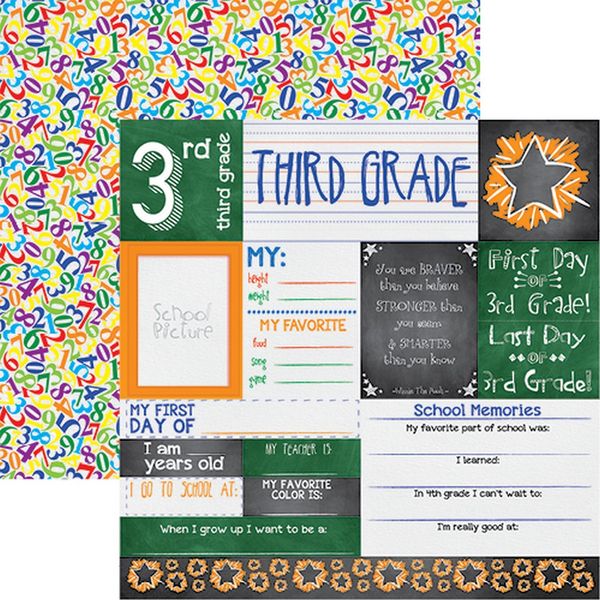 You've Been Schooled: 3rd Grade Scrapbook Paper
