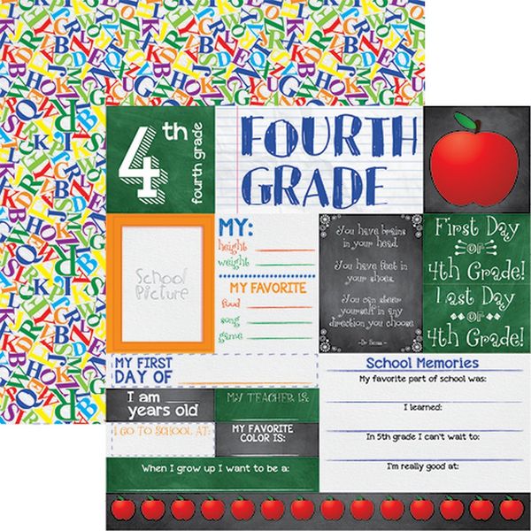 You've Been Schooled: 4th Grade Scrapbook Paper