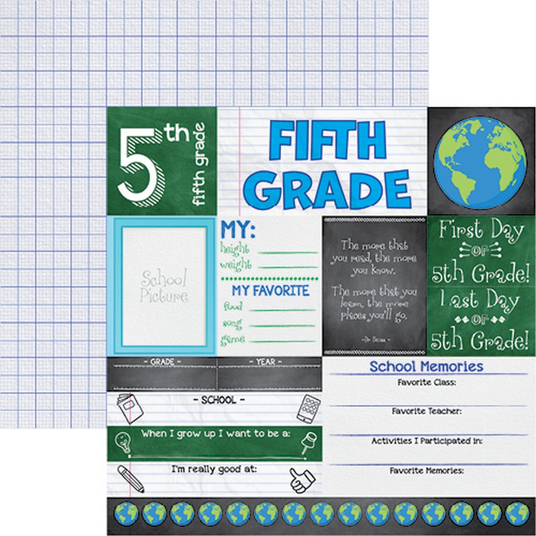 You've Been Schooled: 5th Grade Scrapbook Paper