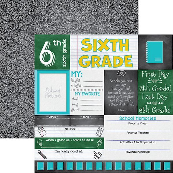 You've Been Schooled: 6th Grade Scrapbook Paper