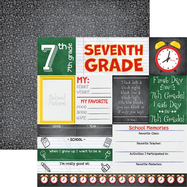 You've Been Schooled: 7th Grade Scrapbook Paper