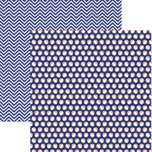 Baseball Collection: Baseball Blue Double-Sided Paper
