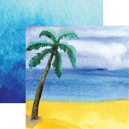 Seaside: Watercolor Palm Double-Sided Paper