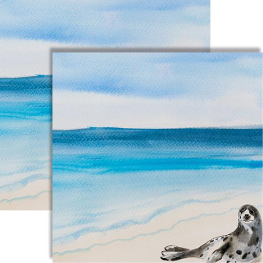 Seaside: Watercolor Seal Double-Sided Paper