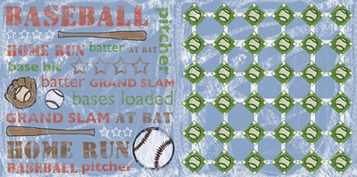 Junior Sports League Paper - Baseball Star Blue