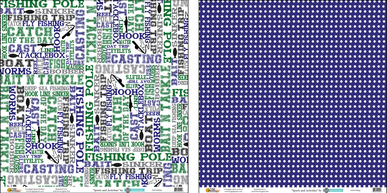 Sports & Activities - Fishing Scrapbooking Paper