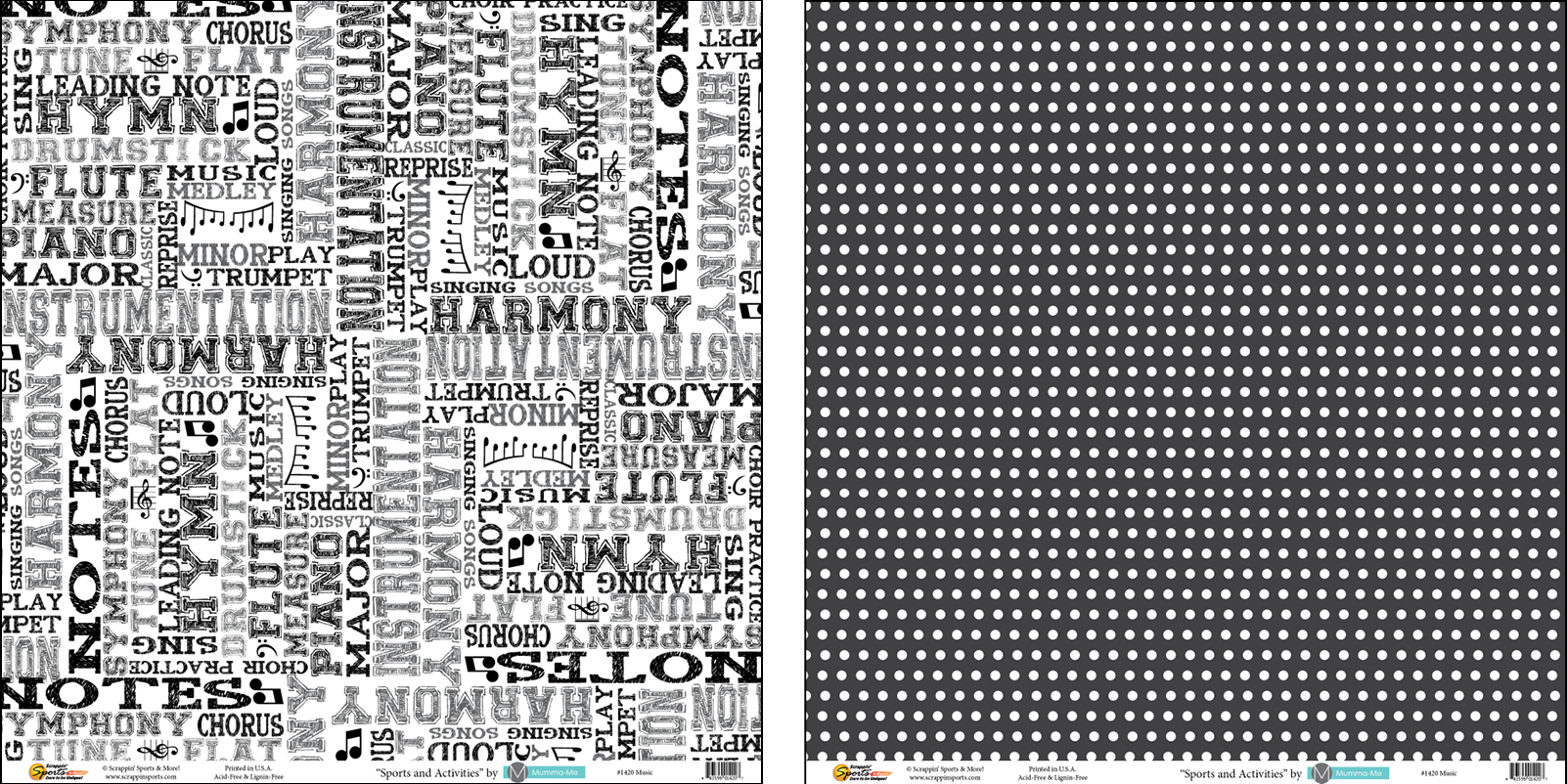 Sports & Activities - Music Scrapbooking Paper