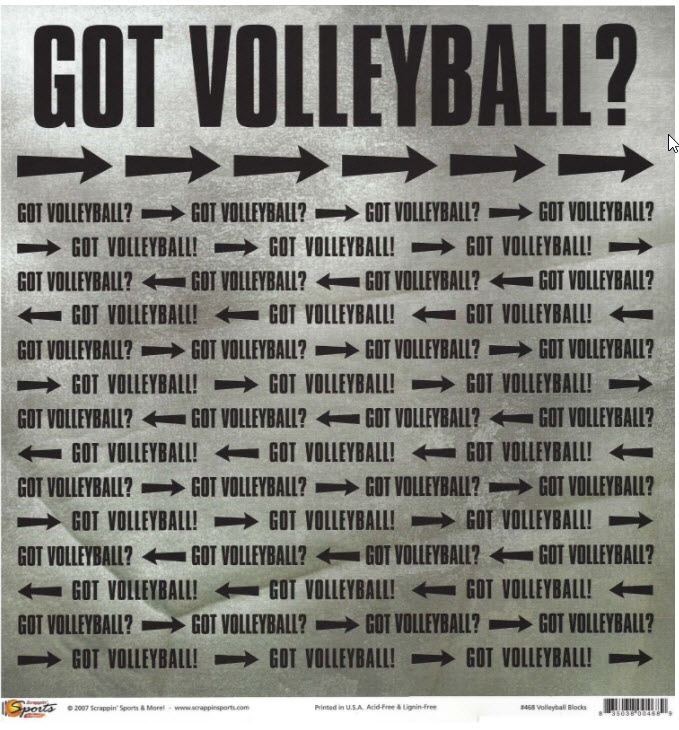 Volleyball Paper: Volleyball Blocks Scrapbook Paper
