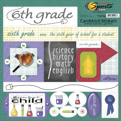 School Years Stickers - Defining 6th Grade