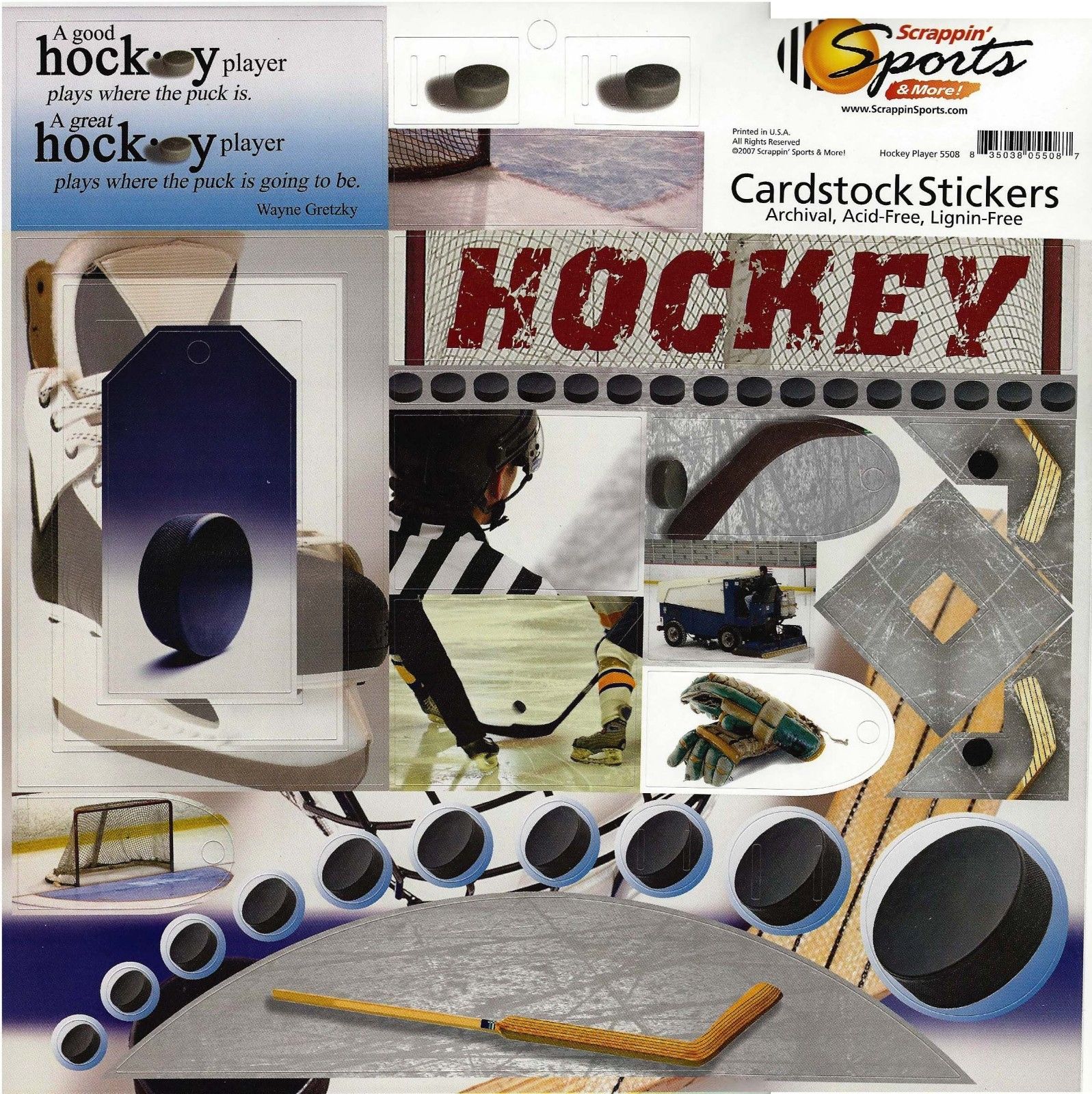 Hockey Player Cardstock Stickers