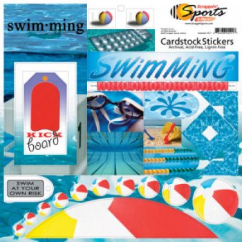 Swimming Cardstock Stickers