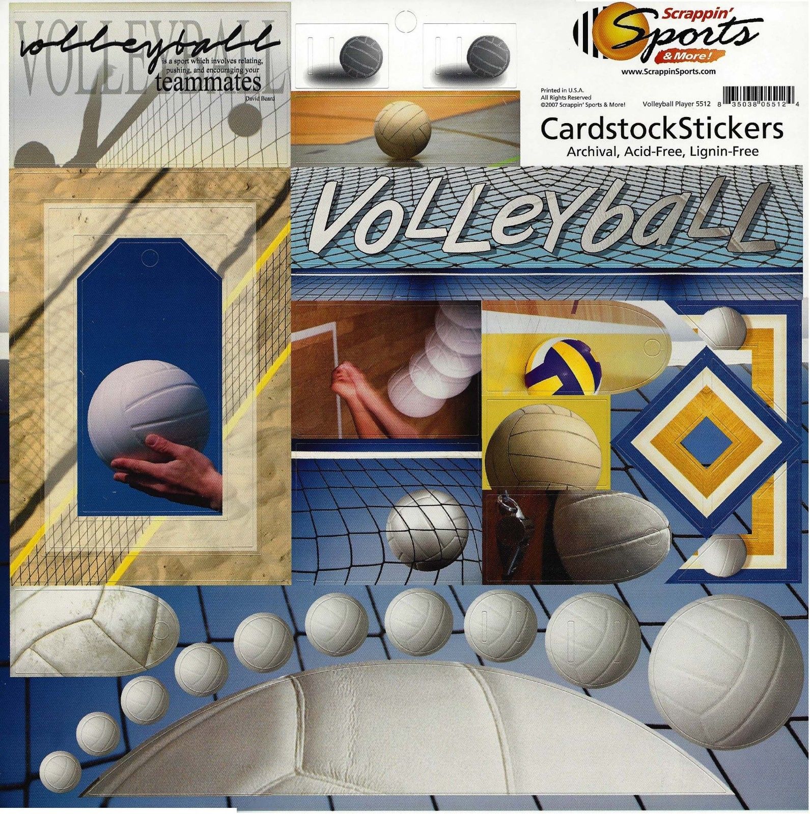 Volleyball Player Cardstock Stickers