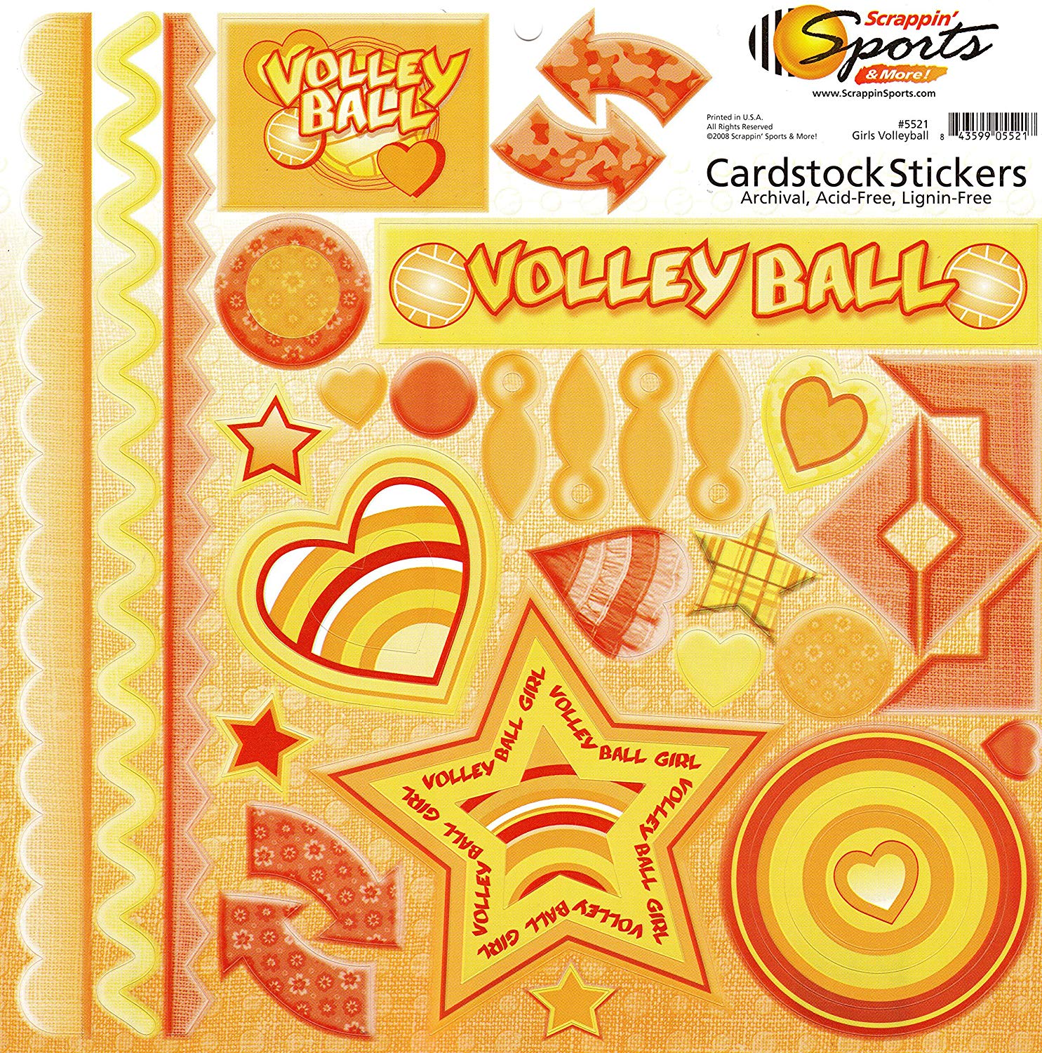 Scrappin Sports' Girls Volleyball Stickers