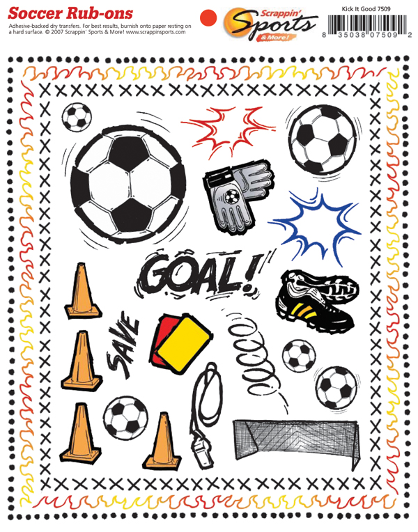 Soccer Rub-Ons - Kick it Good