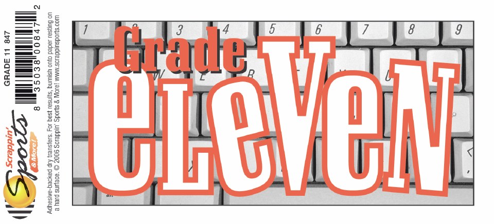 School Rub-Ons - Grade Eleven