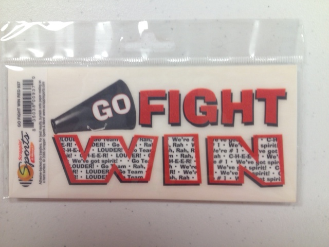 Cheerleading Rub-Ons - Go Fight Win Red