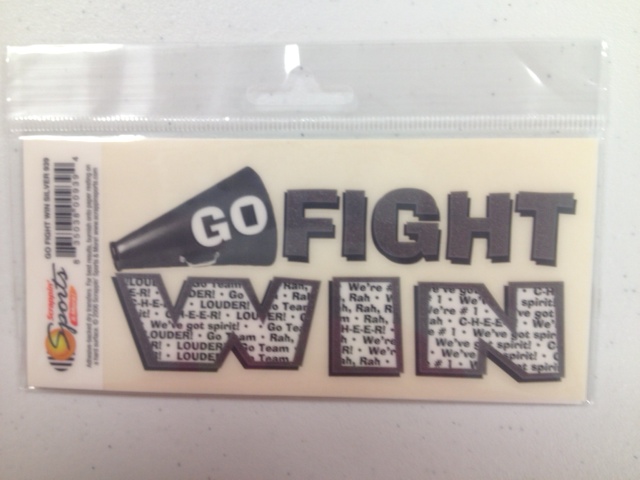 Cheerleading Rub-Ons - Go Fight Win Silver