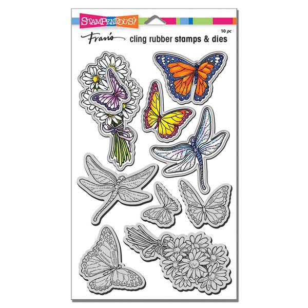 Daisy Collage Cling Rubber Stamp & Die Set