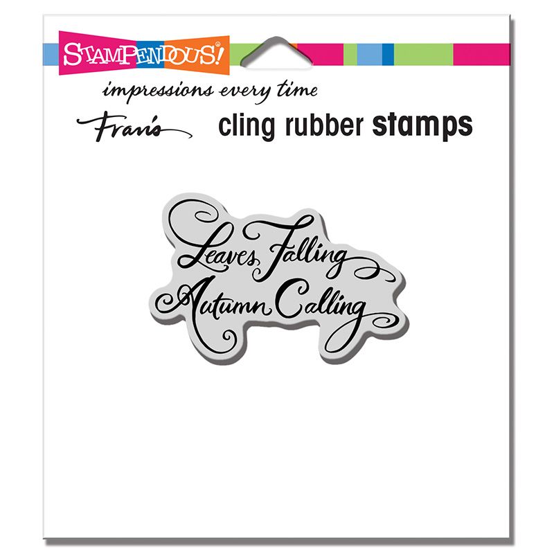 Cling Leaves Falling Rubber Stamp