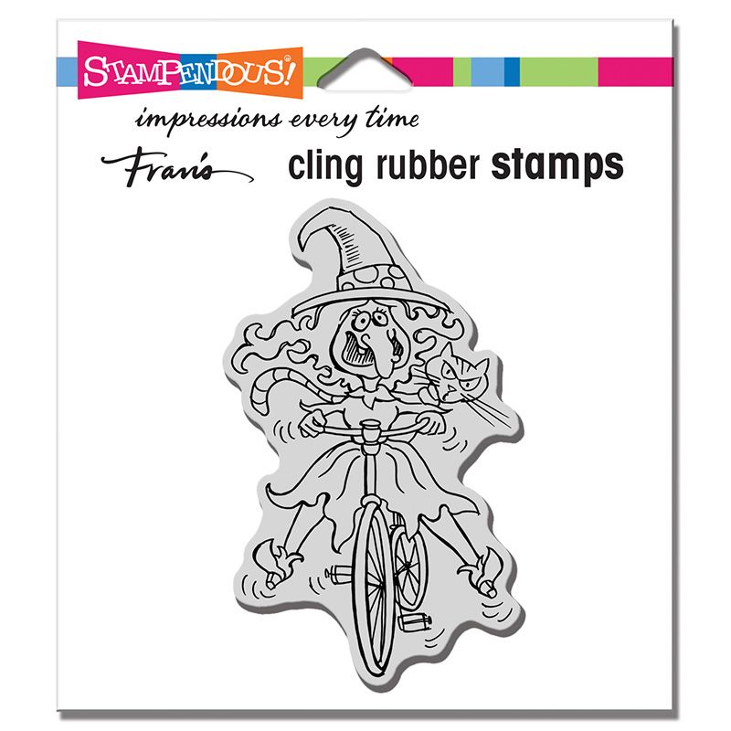 Cling Wobbly Witch Rubber Stamp