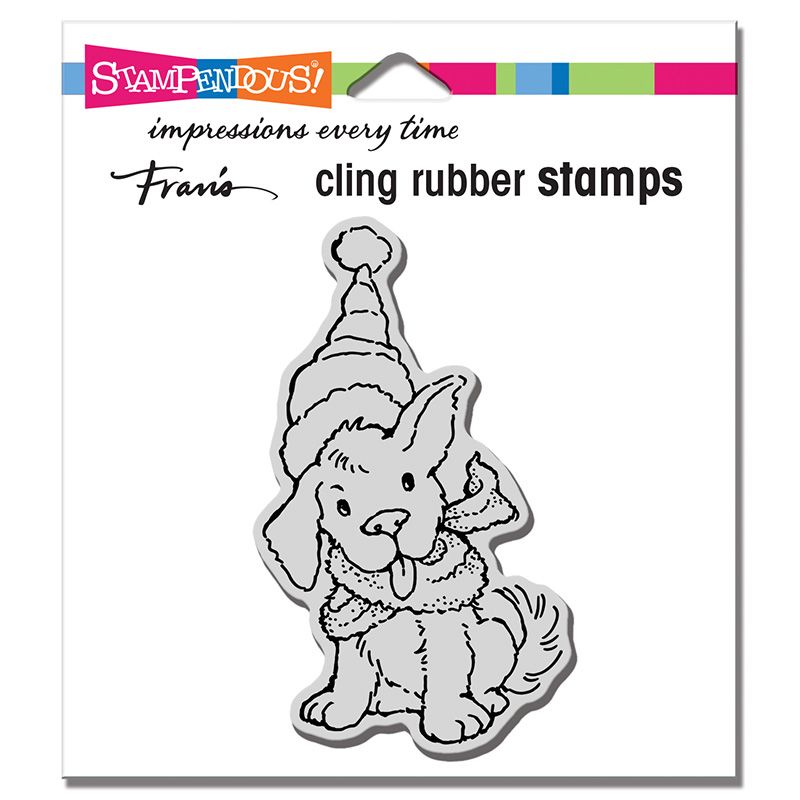Cling Scarf Puppy Rubber Stamp