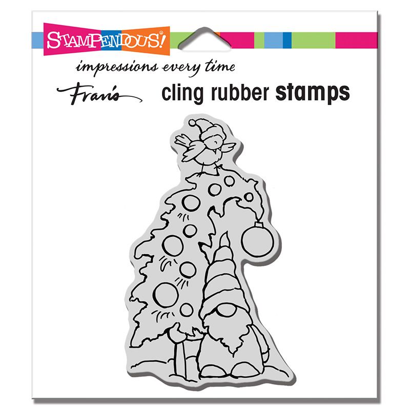 Cling Gnome Tree Rubber Stamp