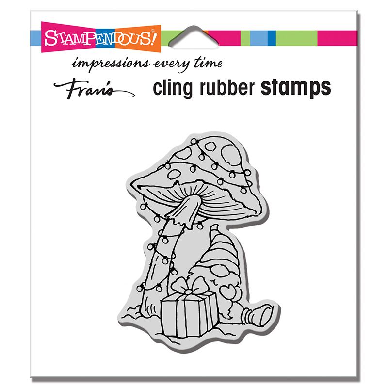 Cling Mushroom Gnome Rubber Stamp