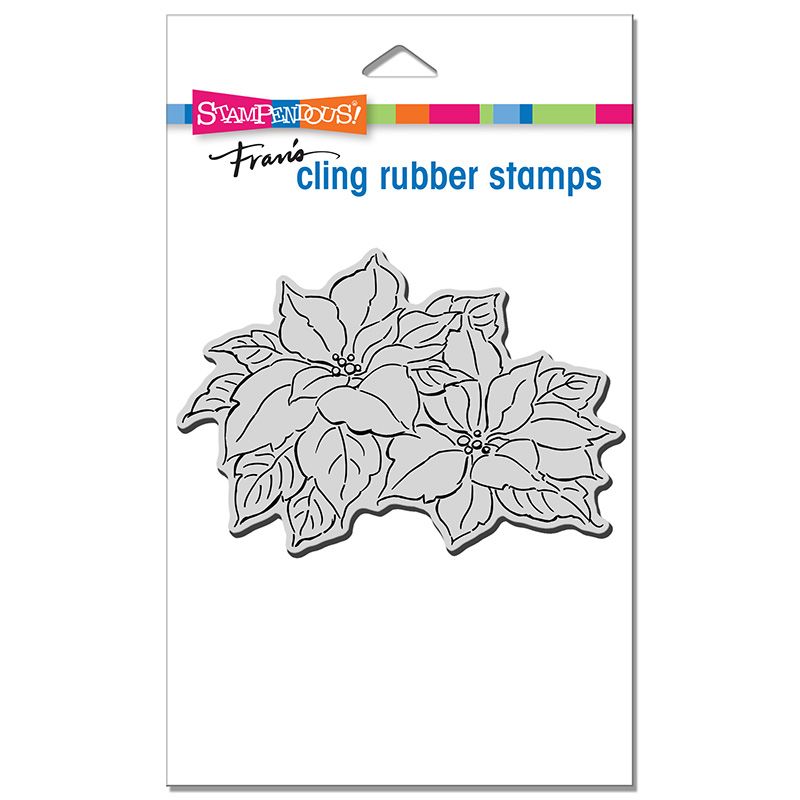 Cling Precious Poinsettias Rubber Stamp