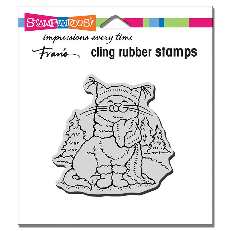 Cling Scarf Kitty Rubber Stamp