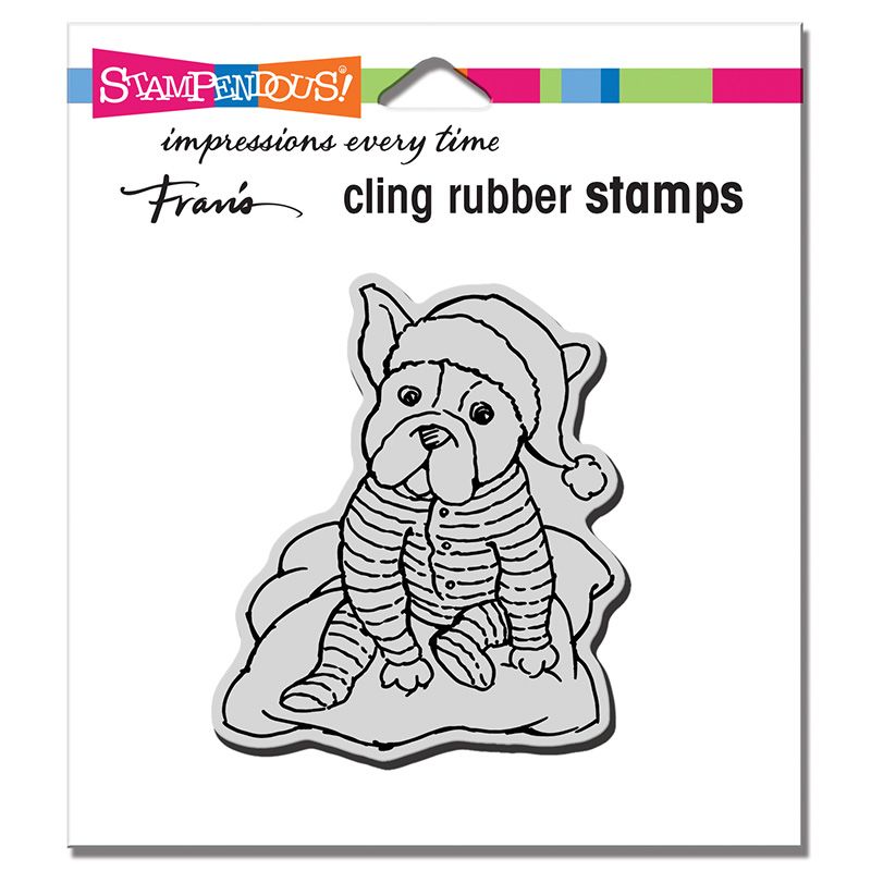 Cling Pajama Pup Rubber Stamp