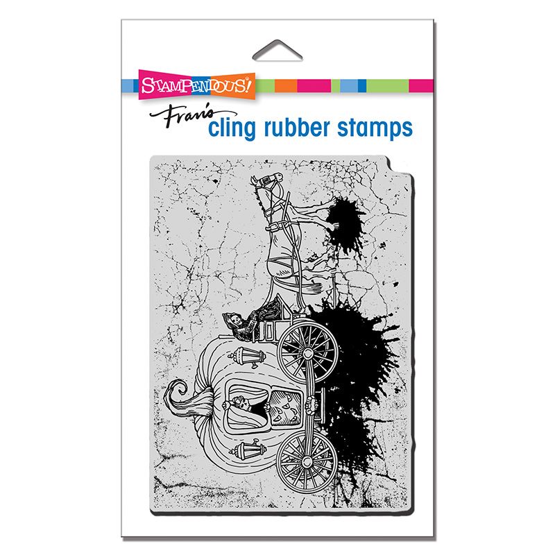 Cling Scary Carriage Rubber Stamp