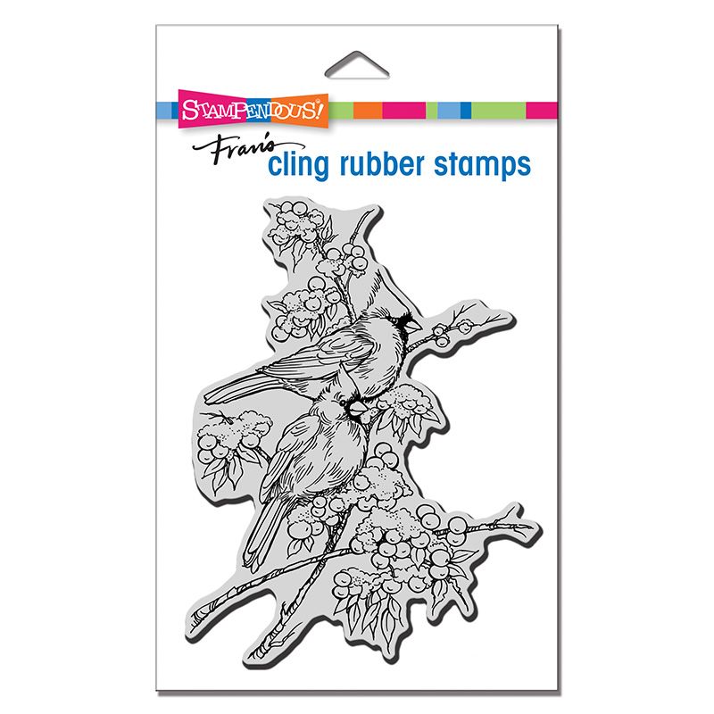 Cling Cardinal Pair Rubber Stamp